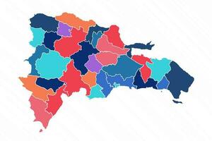 multicolore carte de dominicain république avec les provinces vecteur