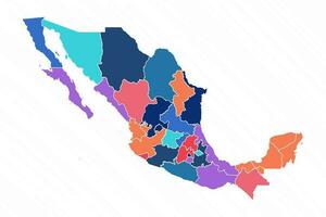 multicolore carte de Mexique avec les provinces vecteur