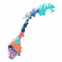 multicolore carte de Norvège avec les provinces vecteur