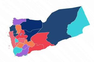 multicolore carte de Yémen avec les provinces vecteur