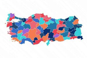 multicolore carte de dinde avec les provinces vecteur