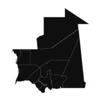 abstrait Mauritanie silhouette détaillé carte vecteur