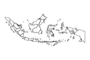 contour esquisser carte de Indonésie avec États et villes vecteur