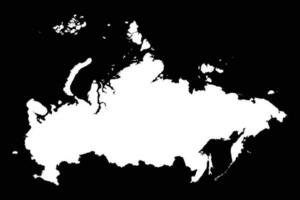 Facile Russie carte isolé sur noir Contexte vecteur