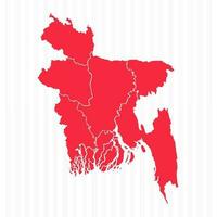 États carte de bangladesh avec détaillé les frontières vecteur