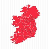États carte de Irlande avec détaillé les frontières vecteur