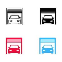 abstrait voiture dans garage symbole silhouette illustration vecteur