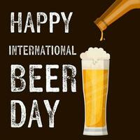 vecteur conception international Bière journée illustration avec une verre plein de Bière