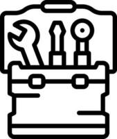 icône de ligne pour boîte à outils vecteur