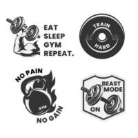 fitness Gym autocollant pack illustration logo vecteur