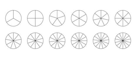 une ensemble de cercles avec divisions dans le style de ligne art pour impression et conception. vecteur illustration.