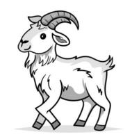 mignonne chèvre dessin animé coloration page isolé pour des gamins vecteur