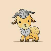 mignonne marrant mouton sur beige Contexte coloration page contour de dessin animé mouton ou agneau. ferme animaux vecteur