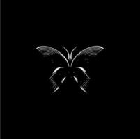papillon dotwork tatouage avec points ombres, pourboire tatouage. main dessin mouche insecte emblème sur noir Contexte pour corps art, minimaliste esquisser monochrome logo. vecteur illustration