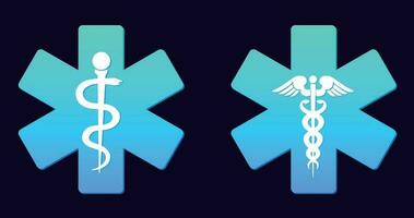 deux symboles de une médical institution vecteur
