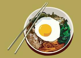 Bibimbap coréen nourriture vecteur illustration