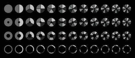 gris cercle tarte graphiques rond diagramme sections ou pas vecteur