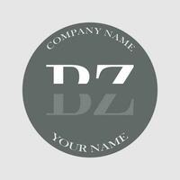 initiale bz logo lettre monogramme luxe main tiré vecteur