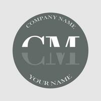 initiale cm logo lettre monogramme luxe main tiré vecteur