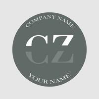 initiale cz logo lettre monogramme luxe main tiré vecteur