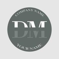 initiale dm logo lettre monogramme luxe main tiré vecteur