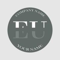 initiale UE logo lettre monogramme luxe main tiré vecteur