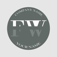 initiale fw logo lettre monogramme luxe main tiré vecteur