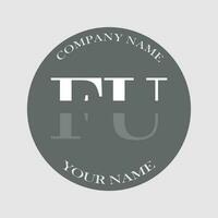 initiale fu logo lettre monogramme luxe main tiré vecteur