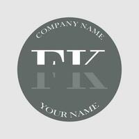 initiale fk logo lettre monogramme luxe main tiré vecteur