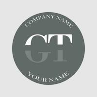 initiale gt logo lettre monogramme luxe main tiré vecteur