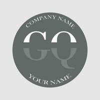 initiale gq logo lettre monogramme luxe main tiré vecteur