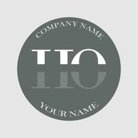 initiale ho logo lettre monogramme luxe main tiré vecteur