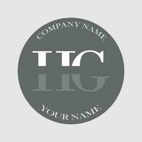 initiale hg logo lettre monogramme luxe main tiré vecteur