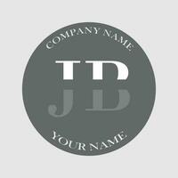 initiale jb logo lettre monogramme luxe main tiré vecteur