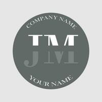 initiale jm logo lettre monogramme luxe main tiré vecteur