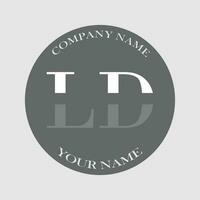 initiale ld logo lettre monogramme luxe main tiré vecteur