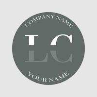 initiale lc logo lettre monogramme luxe main tiré vecteur