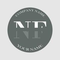 initiale nf logo lettre monogramme luxe main tiré vecteur