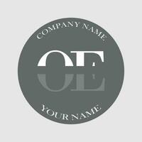 initiale oe logo lettre monogramme luxe main tiré vecteur