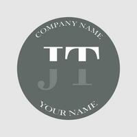 initiale jt logo lettre monogramme luxe main tiré vecteur