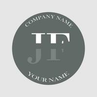 initiale jf logo lettre monogramme luxe main tiré vecteur