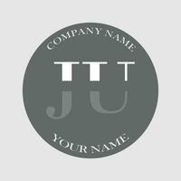 initiale ju logo lettre monogramme luxe main tiré vecteur