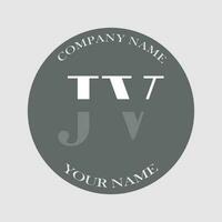 initiale jv logo lettre monogramme luxe main tiré vecteur