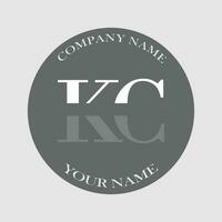 initiale kc logo lettre monogramme luxe main tiré vecteur