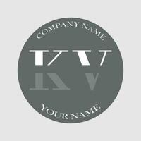 initiale kv logo lettre monogramme luxe main tiré vecteur