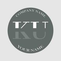 initiale ku logo lettre monogramme luxe main tiré vecteur
