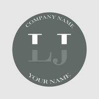 initiale lj logo lettre monogramme luxe main tiré vecteur