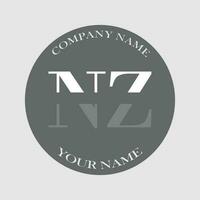 initiale nz logo lettre monogramme luxe main tiré vecteur