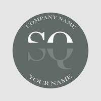 initiale sq logo lettre monogramme luxe main tiré vecteur