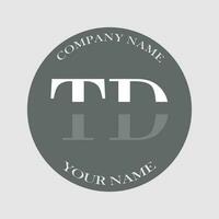 initiale td logo lettre monogramme luxe main tiré vecteur